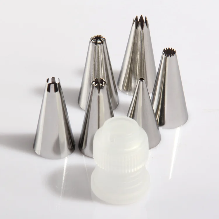 

7pcs/Sets Stainless Steel Pastry Tips Cake Decorating Tools Icing Piping Nozzles Baking Bakery Confectionery Pastry Tools