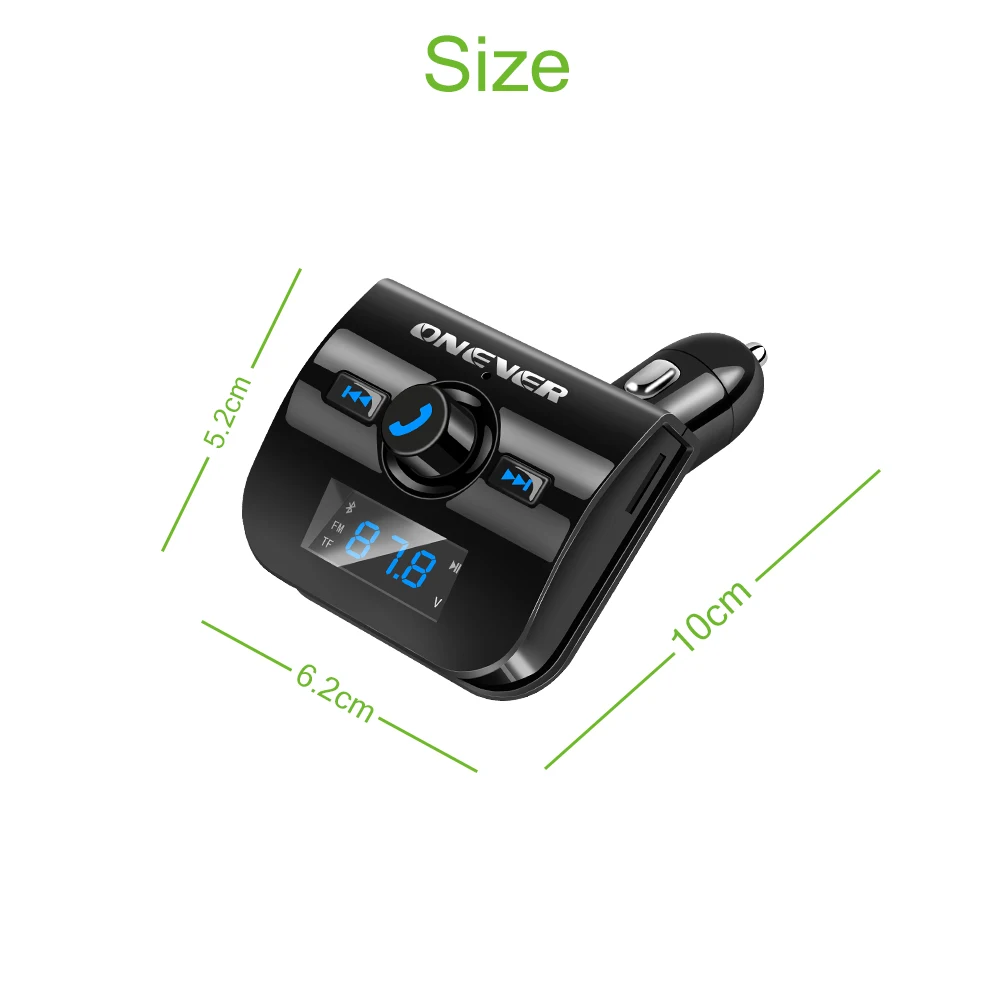 Onever Автомобильный MP3-плеер, Bluetooth, fm-передатчик, беспроводной аудио модулятор, автомобильный комплект с поддержкой USB Flash SD/TF Drive FLAC