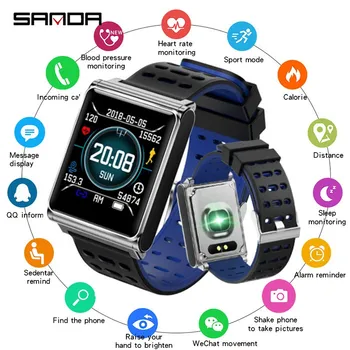 

SANDA Bluetooth Sport Smart Watch Heart Rate Monitor Blood Pressure Fitness Tracker Smart Band for IOS Android Xiaomi HuaWei