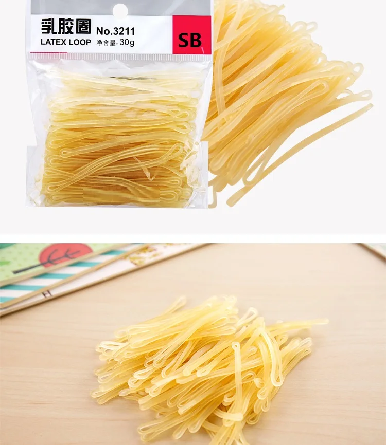 

Latex Loop 2 Pack * 30g Transparent Yellow Rubber Bands Strong Elastic Bands Hair Loop School Office Stationary