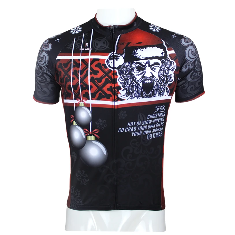 Злой Санта Клаус для мужчин Велоспорт Джерси черный одежда для велоспорта велосипед из полиэстера одежда бомба велосипедная одежда Размер S до 6XL