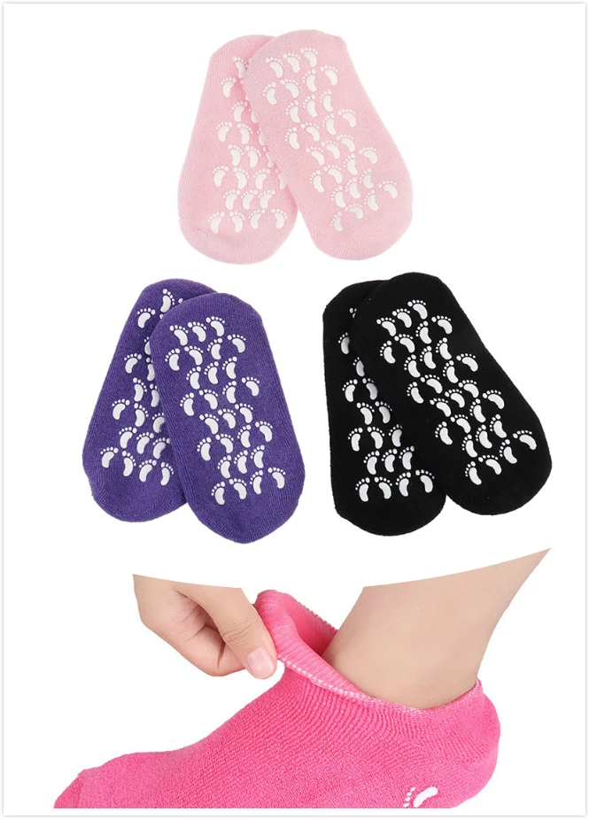 1Pair Whitening Exfoliating Foot Spa Gel Socks Moisturising Gel Heel