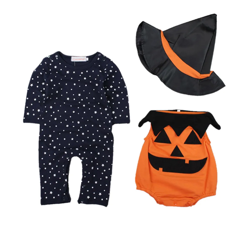 3PCS Halloween costume children's clothing Halloween costumes baby pumpkin piece suit + hat 3 sets 3PCS Halloween costume children's clothing Halloween costumes baby pumpkin piece suit + hat 3 sets