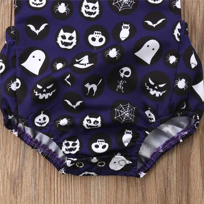 Newborn Baby Boys Girls Halloween Costume Bodysuit Skull Devil Bodysuit Clothes Cotton O-neck Sleeveless Bodysuits Baby Clothes