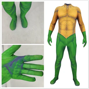 

2019 Movie Atlantis Aquaman Arthur Curry / Orin Jumpsuits Halloween Cosplay Costumes Spandex Party Suit Kids Adults Bodysuits