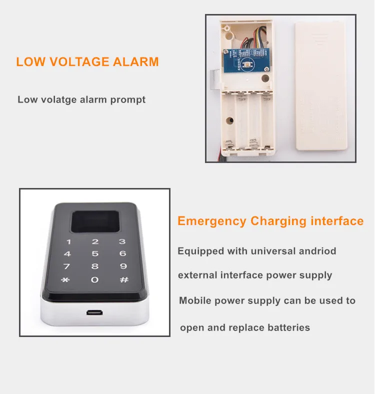 Biometric Fingerprint Electric Keyless Keypad Cabinet Lock-4