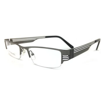 Лаура Фея полый дизайн дужки для мужчин Классический стиль дизайн оправа для очков очки Бизнес одежда очки для мужчин - Цвет оправы: gun grey glasses