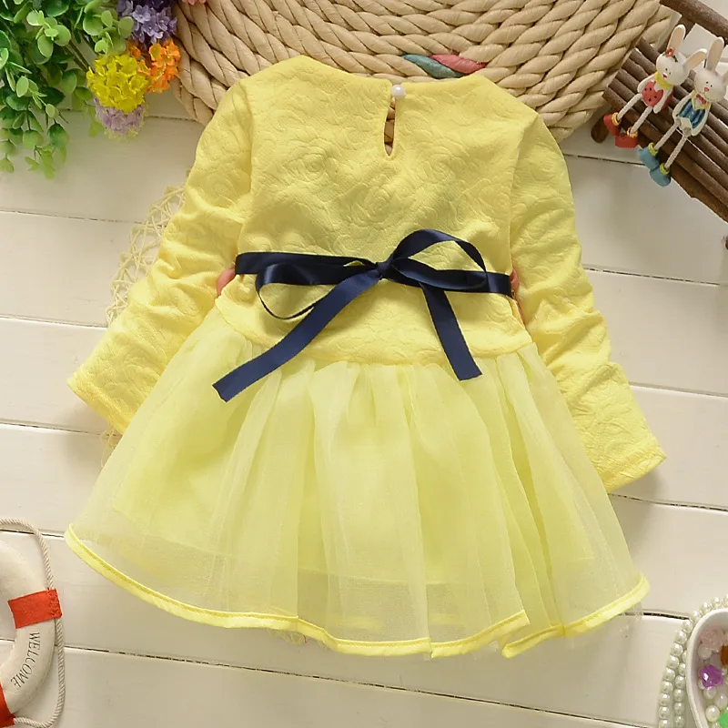 Платье для девочек Лидер продаж; Новинка года; платье для девочек в Корейском стиле Модное детское Хлопковое платье с длинными рукавами и цветочным рисунком детская одежда с принтом