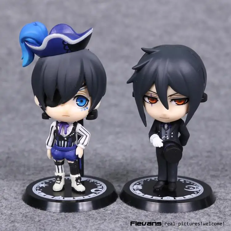 

Anime Black Butler Ciel Sebastian Q Version PVC Action Figures Collectible Model Toys 2pcs/set