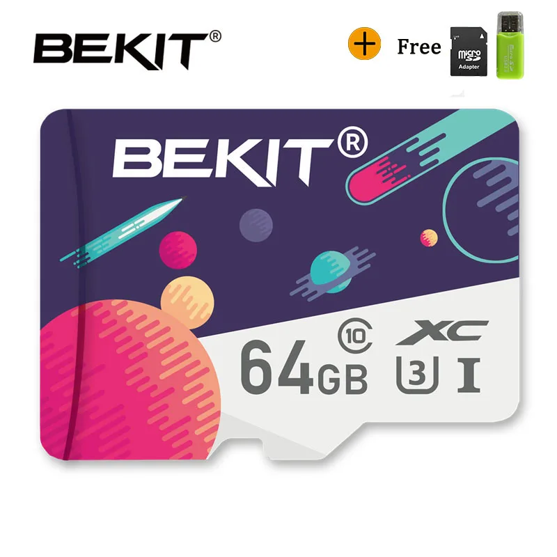 Bekit карта micro sd 32 Гб 64 Гб 128 ГБ 256 ГБ 16 ГБ 8 ГБ карта памяти micro sd карта SDXC SDHC класс 10 флэш-накопитель для камеры смартфона - Емкость: SU-64GB