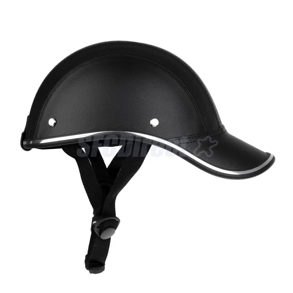 2Pcs Ultra-light Baseball Cap Style Motorcycle Riding Scooter Cycling Bike Helmet Anti-UV Safe Hat with Visor Black&Gold