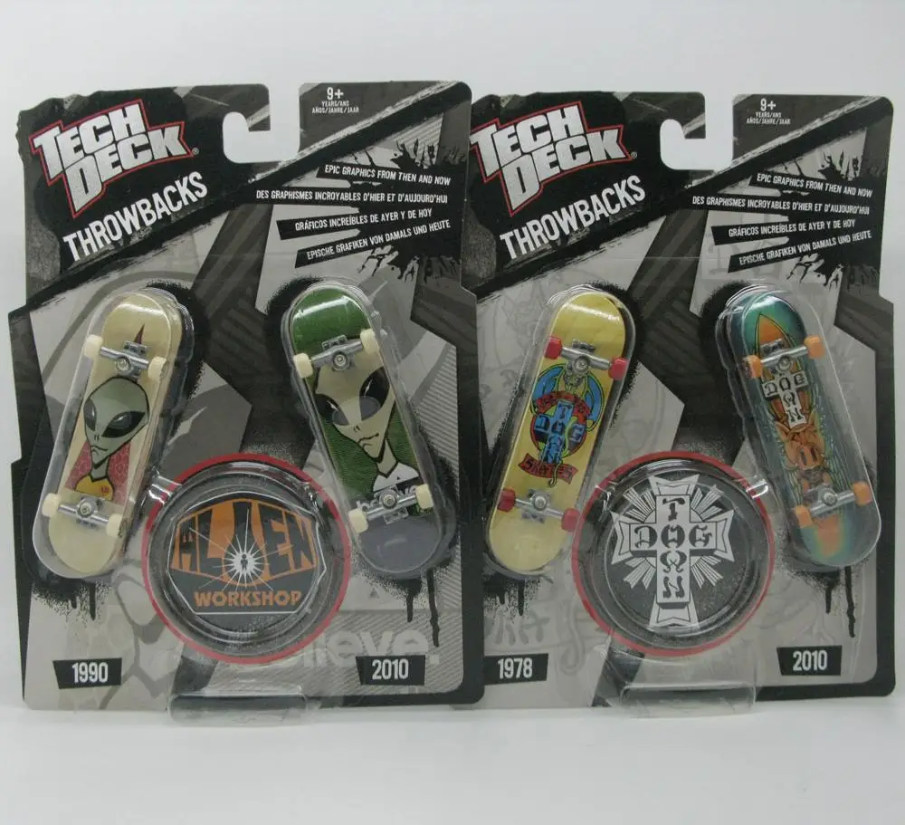 

2PCS Tech Deck throwbacks 96mm Fingerboard Skateboard Alien E28B