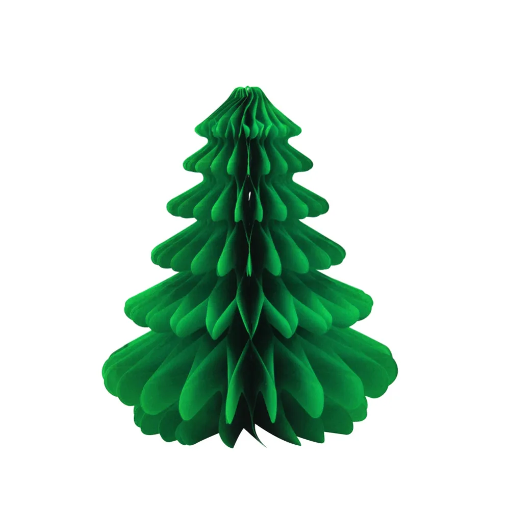 

1pc 26cm Christmas Party Decorations for Home Handmade Honeycomb Tissue Paper Christmas Tree Xmas Table Decoration Accessories