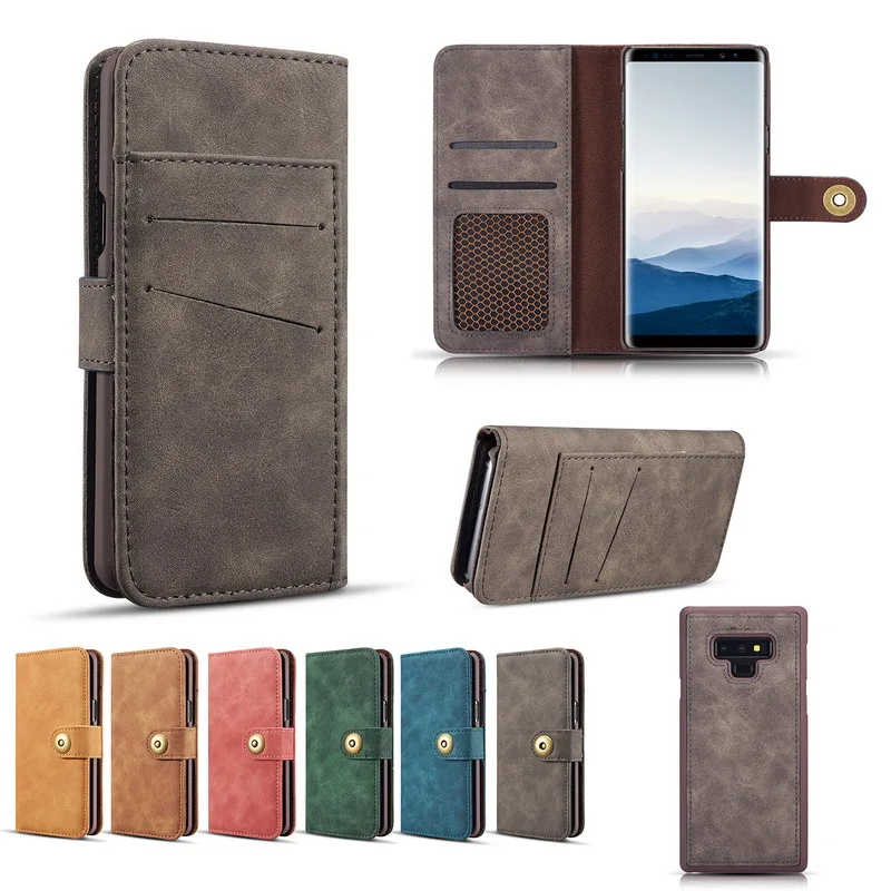

Retro Detachable Flip Wallet PU Leather Case For Samsung Galaxy Note 9 8 Card Photo Holder Cover For Samsung S9 S8 Plus S7 Edge