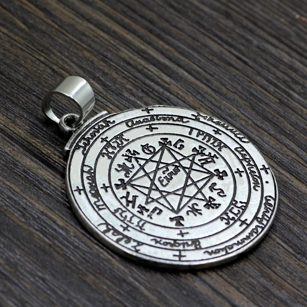 

Amule Pagan Wicca Pendants Powerful Sun Talisman Key of Solomon Seal Religeous Pendant Seventh Pentacle of Saturn Necklace