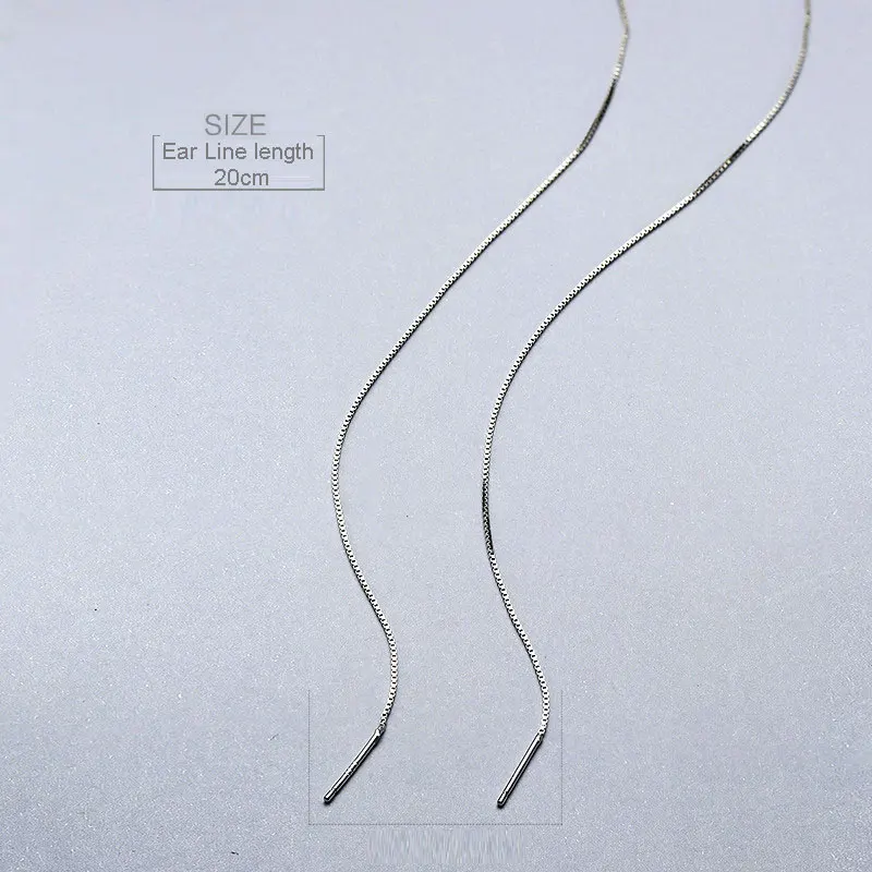 Изысканная мода Белый стерлингового серебра 925 уха линия мотаться 7.8 ''Earring
