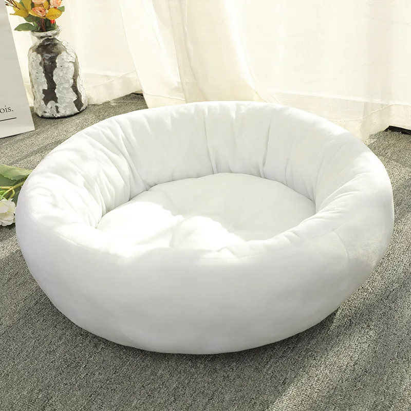  New Soft Warm Cat Bed Comfortable Round Kennel For Pet Puppy Top Quality Cat Sleeping Warm Nest Mat
