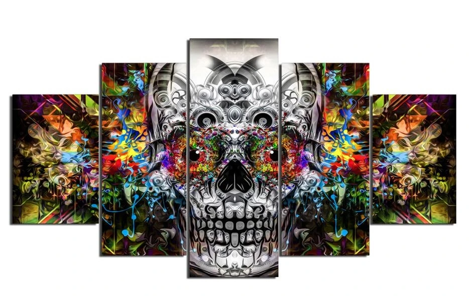 colorful skull