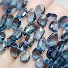 Один шт россыпью бусины топаз Груша Форма падение граненый 7-8 мм для DIY ювелирных изделий FPPJ бусины Природный драгоценный камень