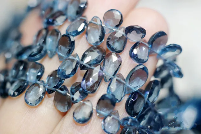 

one pcs loose beads TOPAZ pear shape drop faceted 7-8mm for DIY jewelry making FPPJ wholesale beads nature gem stone