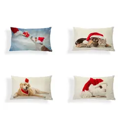 Рождество текстильная серия Мягкая обложка кролик узор наволочка собака наволочка с изображением кота спальня диван украшения вытянутая