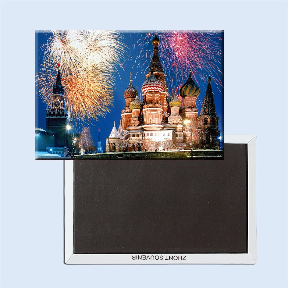

Kremlin,red square fireworks moscow russia Travel Rigid Fridge Magnets 20924