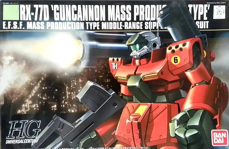 

1PCS bandai HGUC 044 1/144 Gun Cannon RX-77D Gundam Mobile Suit Assembly Model Kits Anime action figure lbx toys
