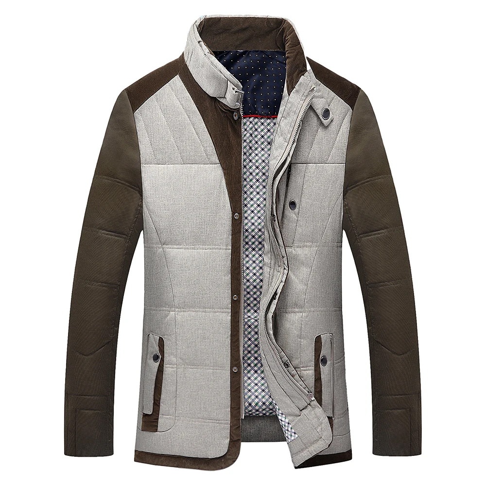 90% белая куртка на утином пуху мужская открытом воздухе стоячий воротник зимняя