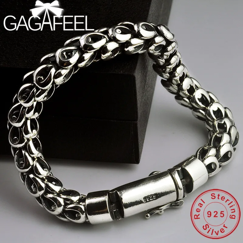 GAGAFEEL S925 тайский серебряный браслет со шкалой дракона мужской грубый ручной
