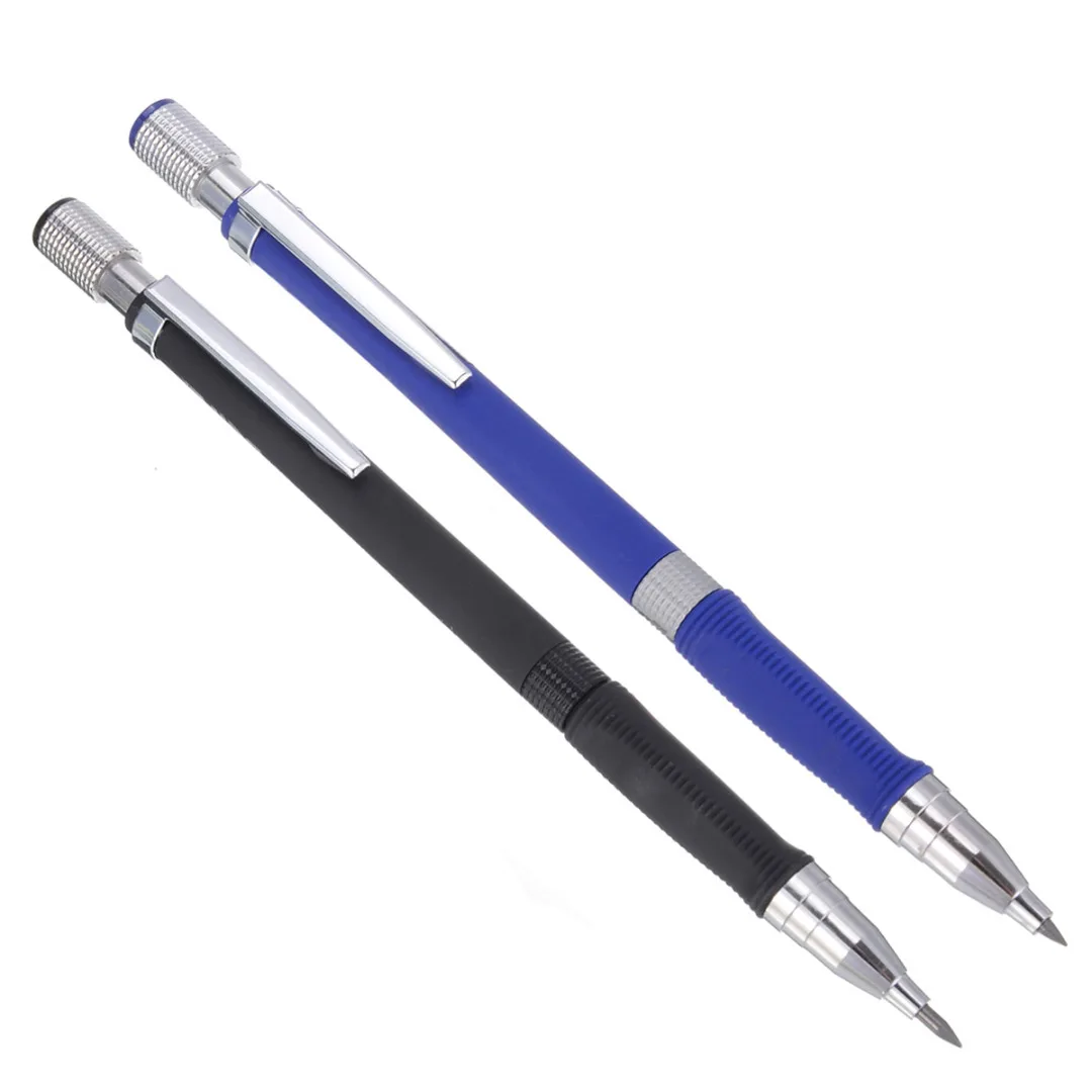 5pcs 2B Mechanical Pencil 2mm Metal Lead Holder Pen Automatic Draft Drawing Pencil Art Tool For Technical Drawing Black/Blue