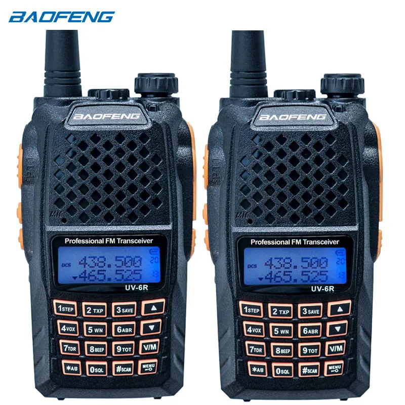 Профессиональная рация CB 2 шт. UV 6R двухдиапазонный ЖК дисплей 128 каналов