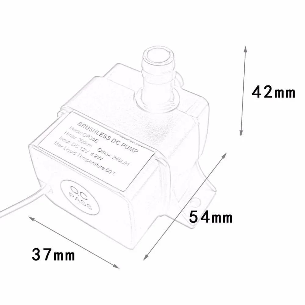 DC 12V 4,2 W 240L/H с бесщеточным двигателем постоянного магнитного ротора погружной водяной насос для аквариума от китайского производителя Садовый пруд фонтан Прямая