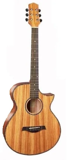 

full zebra wood acoustic guitar with sharp cutway 40inch