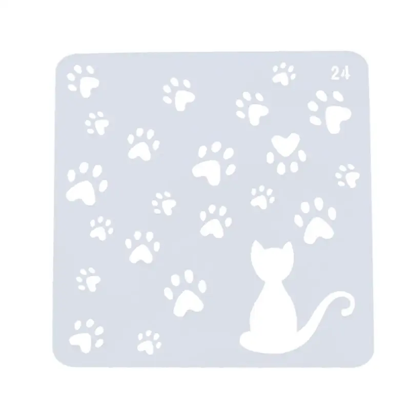 

Cat Footprint Plastic Drawing Template DIY Scrapbook Photo Album Ruler Drafting Tool Stationery for Kids Student Painting Supply