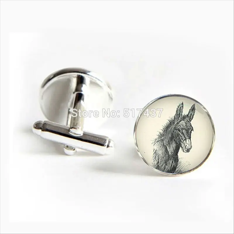 

2016 Free Shipping Donkey Cufflinks Donkey Cuff links Animal Cuff link Shirt Cufflinks For Mens