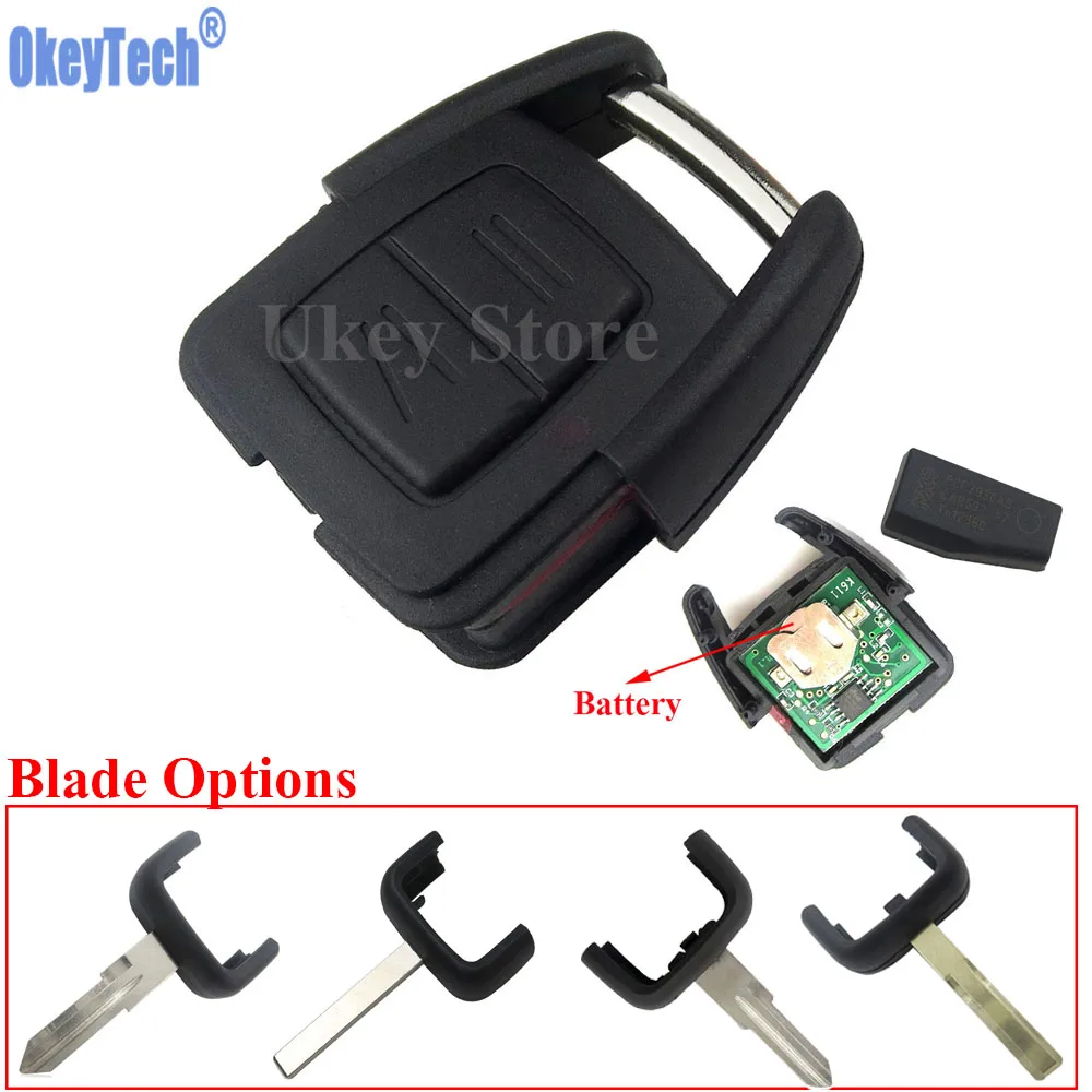 OkeyTech New 2 Button Remote Key FOB ID40 Chip For Vauxhall Opel Astra Vectra Zafira 433