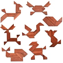 Детская деревянная головоломка Танграм игрушка Монтессори Геометрическая форма деревянная доска DIY Дети детство игрушка для раннего развития подарок