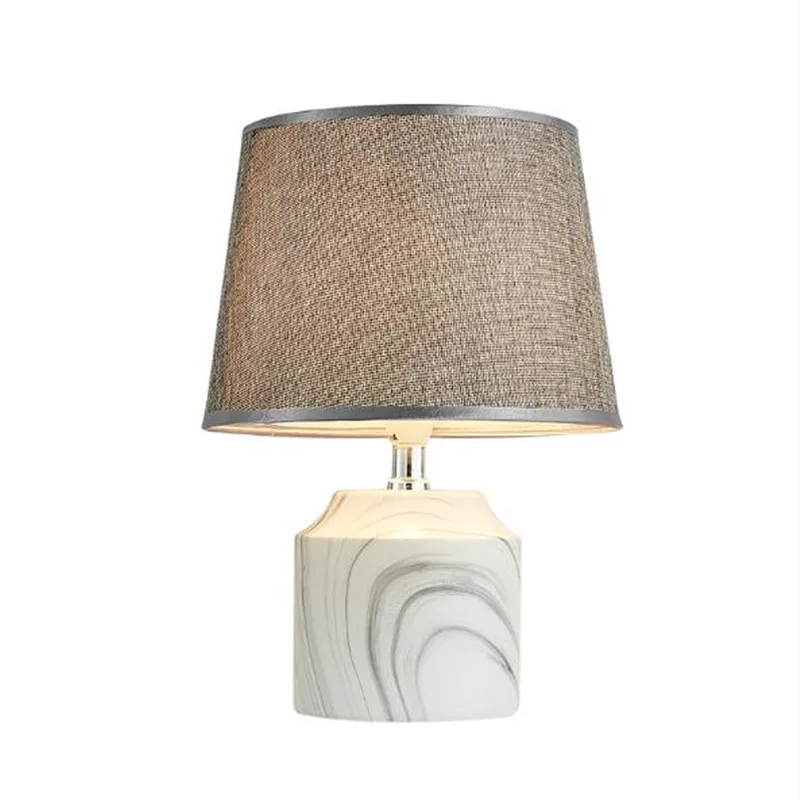 

Modern Nordic White Ceramic Fabric Led E14 Table Lamp for Bedroom Bedside Living Room Study H 31cm 110/220V 2294