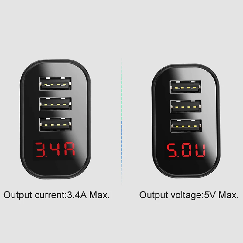 Baseus светодиодный цифровой 3 Порты USB Зарядное устройство ЕС Подключите мобильный телефон для быстрой зарядки стены Зарядное устройство 3.4A Max для iPhone X 8 7 samsung S9 S8