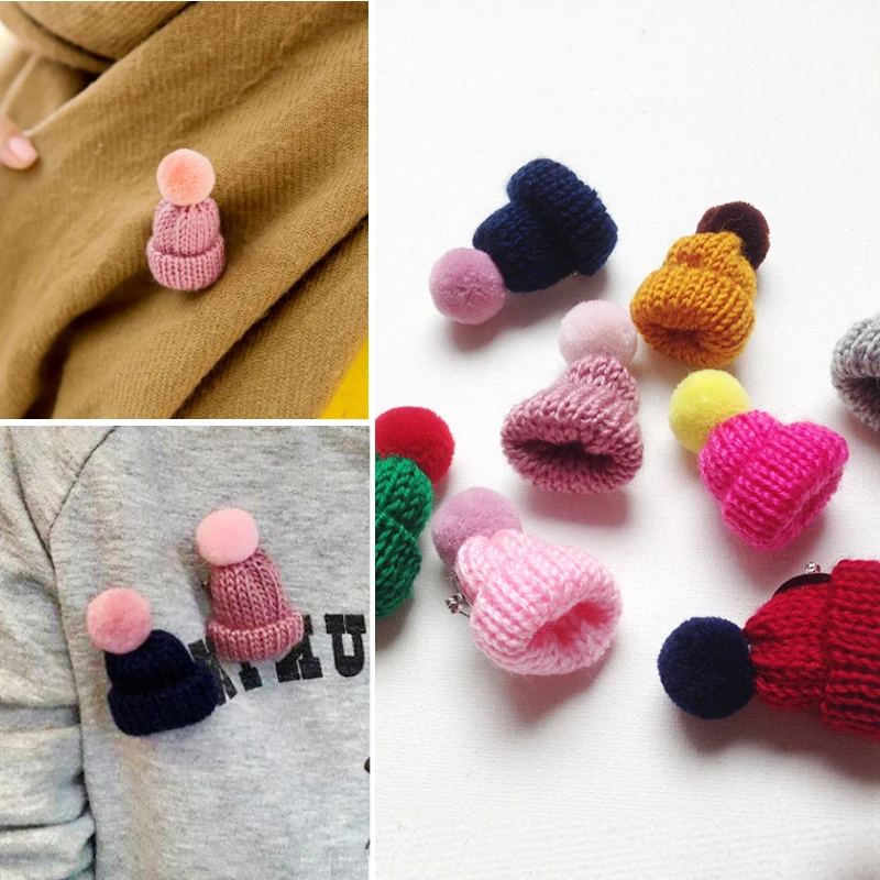 

10pcs/lot Multiple Color Woolen hat handmade for diy Earrings Material Package Hair Accessories Home Decoration Supplies