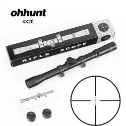 Ohhunt 4X20 охотничий прицел тонкая дуплексная прицельная сетка для прицела тактические оптические прицелы с ласточкин хвост кольца для