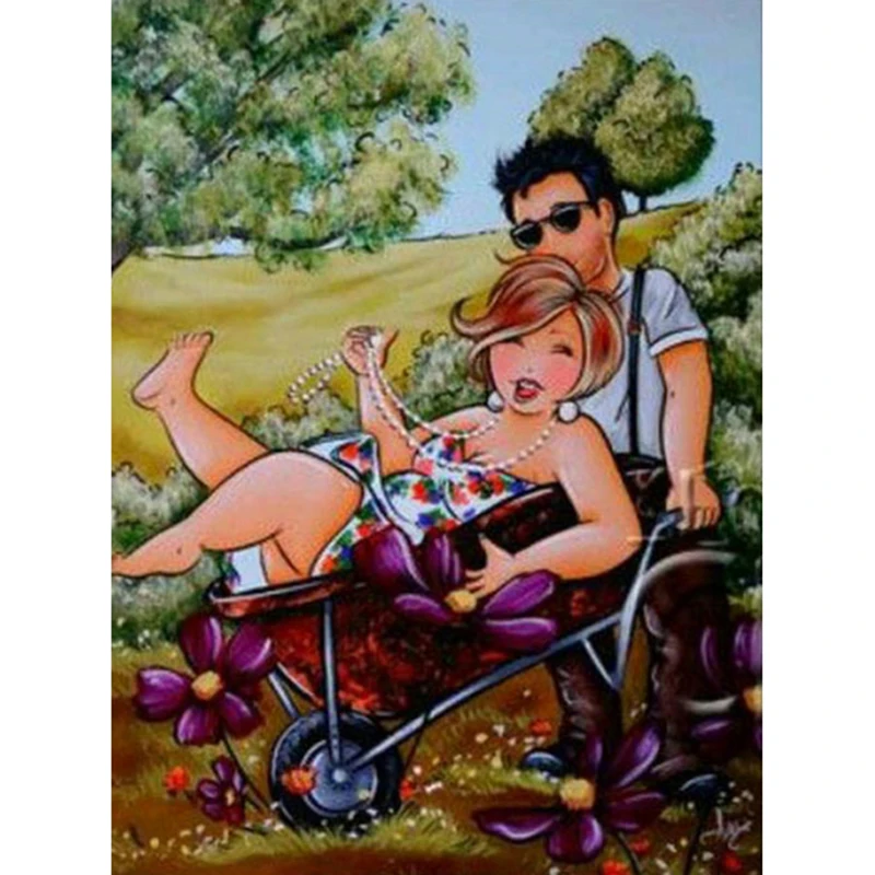 

5D Diamond Painting Cross Stitch Cartoon Fat Lady DIY Diamond Mosaic Embroidery Home Decor Rhinestones Handicraft hcr
