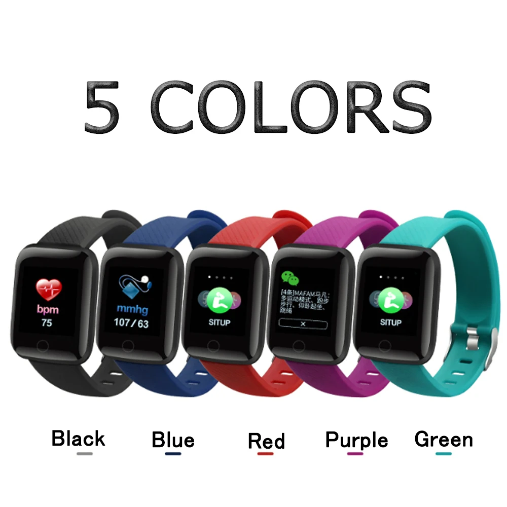 

116 Plus Smart Wristband Heart Rate Monitor Blood Pressure IP67 Waterproof Men Women Smart band Watch Outdoor Sports