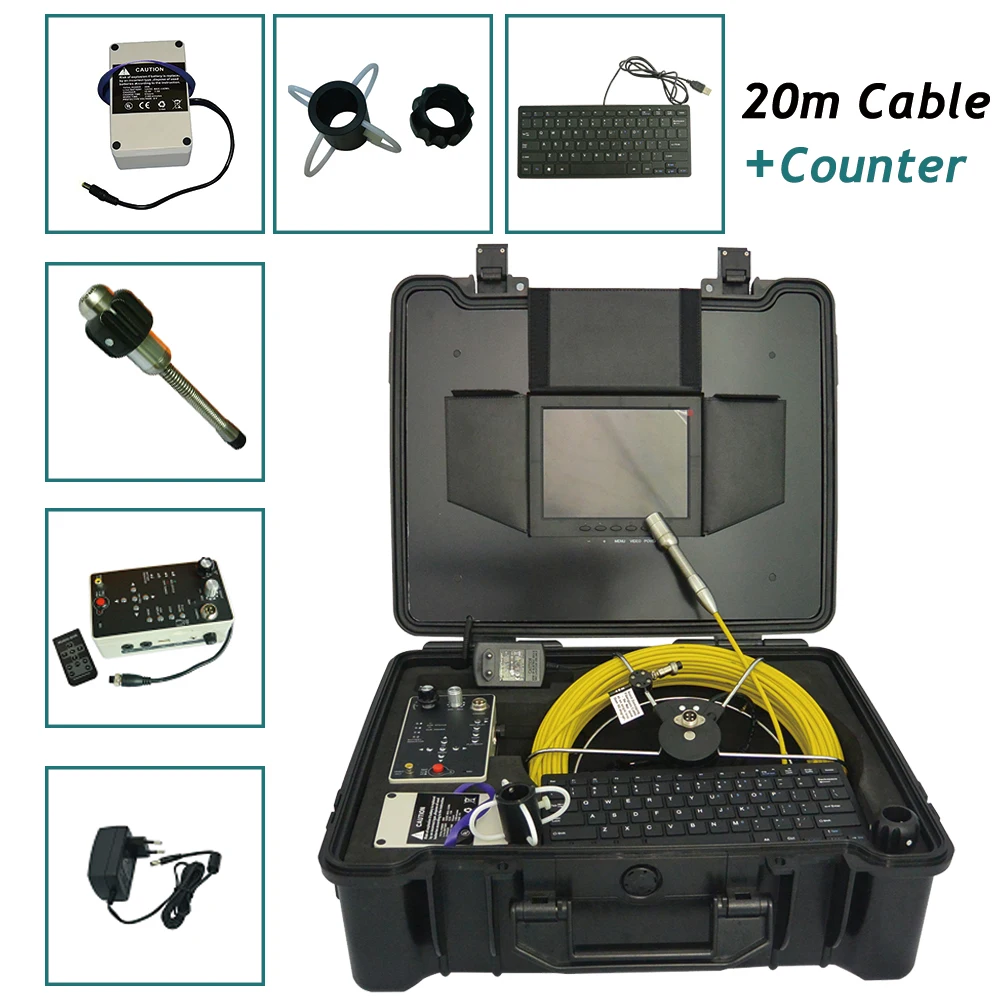 29mm Self Leveling Endoscope Camera Waterproof Pipe Plumbing Borescope