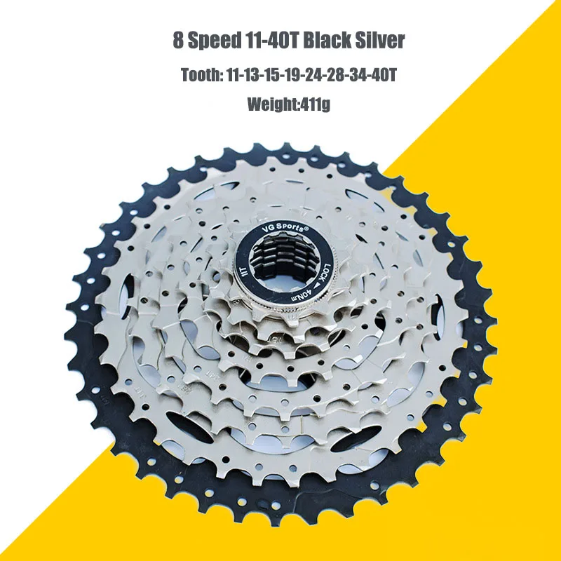 8 скоростей MTB кассетные звездочки горный велосипед Freewheel 11-32 T/34 T/36 T/40 T/42 T 8s 8v все размеры для Shimano Sram cdg cog VG Sports - Цвет: 8S 11-40TBlacksilver