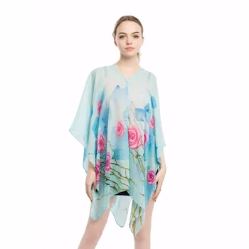 

cover up in summer wear sarong beach bikini top wrap pareo dress towel swim wear large size floral wrap chiffon shawl kimono