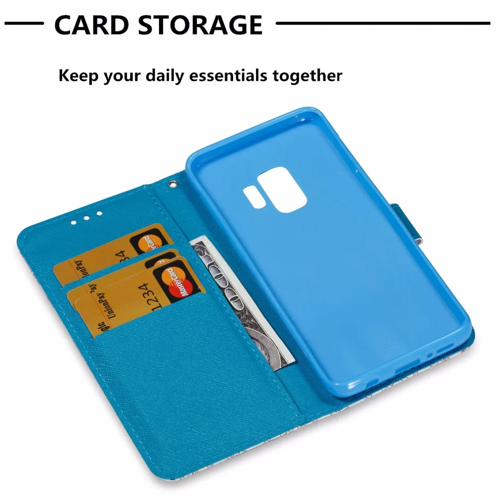 Cartoon For Samsung Galaxy S9 S9 Plus Note 8 Case Flip PU Wallet Card Holder Cover For iPhone X Smart Wallet Case Unicorn        (74)