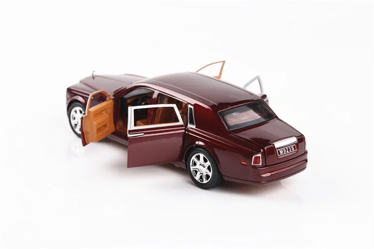 1:24 Rolls Royce phantom модели автомобилей металлическая модель звук и светильник оттягивающийся внедорожник для детей 7 дверей можно открыть миниатюрные автомобили