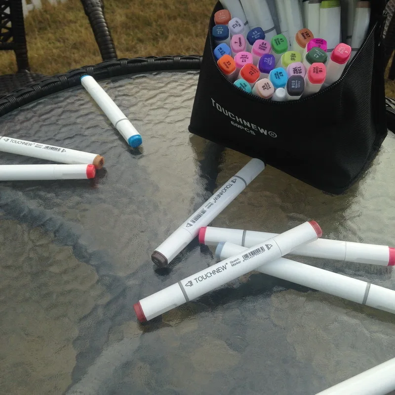 

W110115/ new Mark pen /The 6 generation /Touch / oil pen / set 60 color / white rod / student hand pen / Box packing/