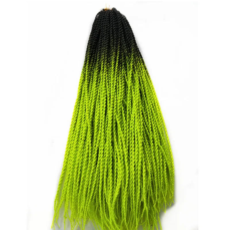 2" 1-10packs Pervado волосы синтетические Сенегальские твист косички волосы для наращивания Радужный Омбре зеленый серый розовый крючком волосы плетение - Цвет: M#Синий